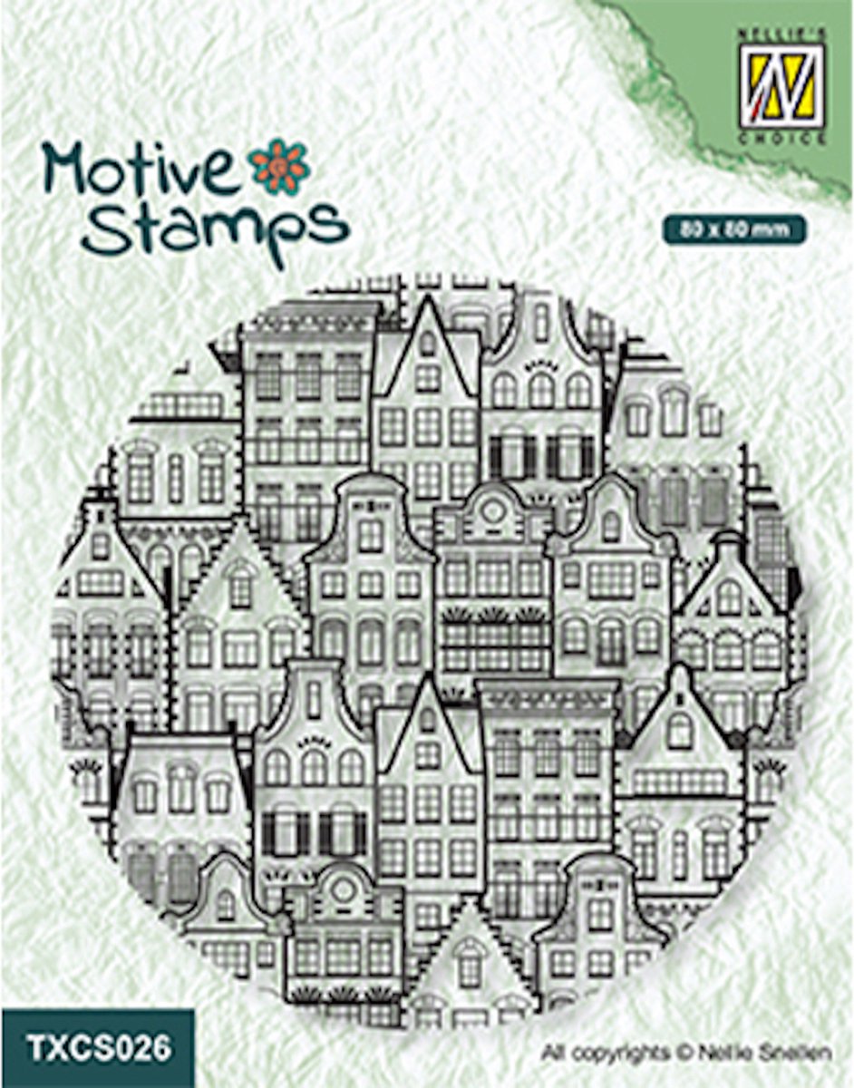 TXCS026 Nellie Snellen Motive clearstamp Dancing Houses - Holland serie huis - stempel huisjes Amsterdam - verhuizen